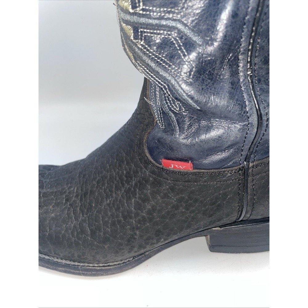 JW Jhonn Whaynee Black Bison Leather Boots US Size 9-9.5 Handmade Mexico Size 28 - Picture 3 of 9